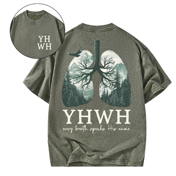 GC-WTSCJX0145 YHWH Christian Washed T-Shirt