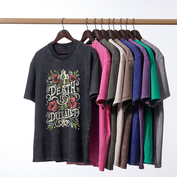 Death is Defeated Christian Washed T-Shirt