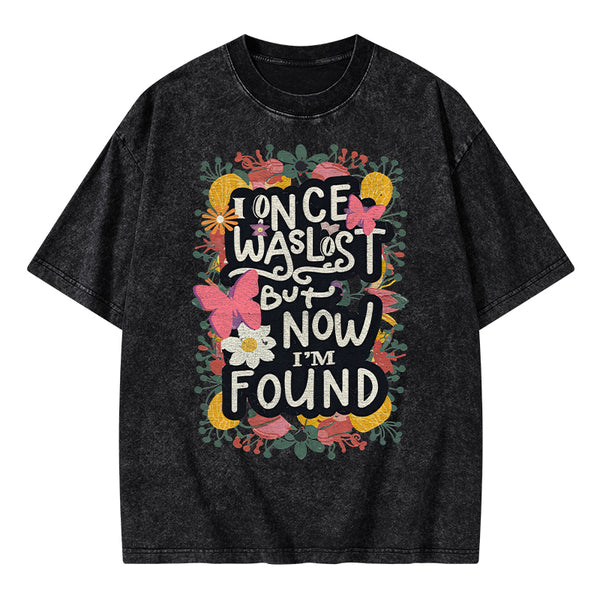 I Once Was Lost Christian Washed T-Shirt