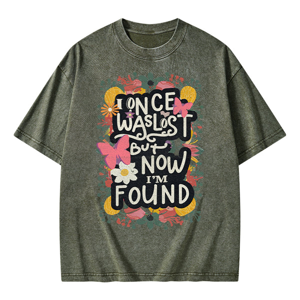 I Once Was Lost Christian Washed T-Shirt