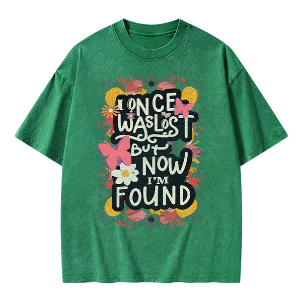 I Once Was Lost Christian Washed T-Shirt