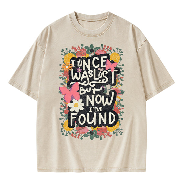 I Once Was Lost Christian Washed T-Shirt