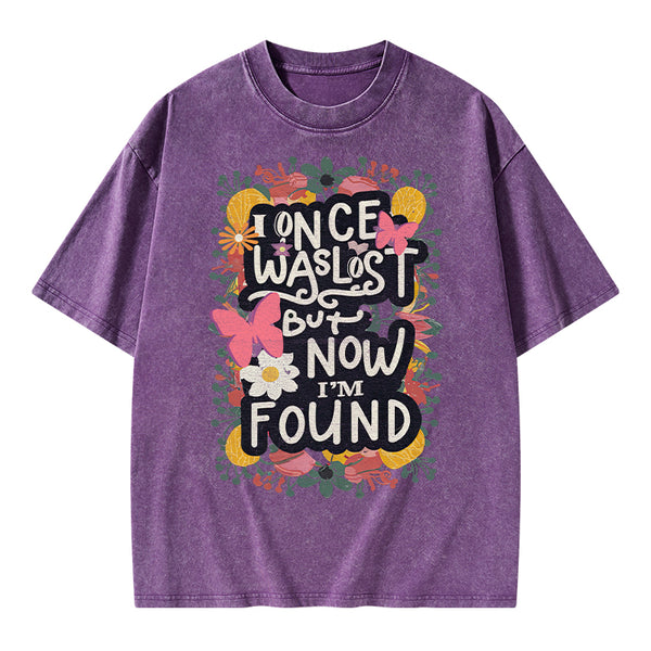 I Once Was Lost Christian Washed T-Shirt