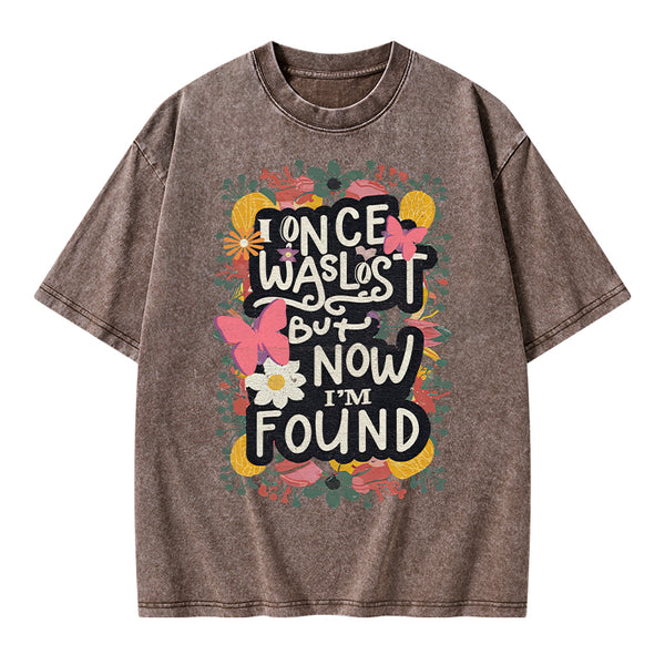 I Once Was Lost Christian Washed T-Shirt