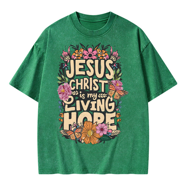 Living Hope Christian Washed T-Shirt