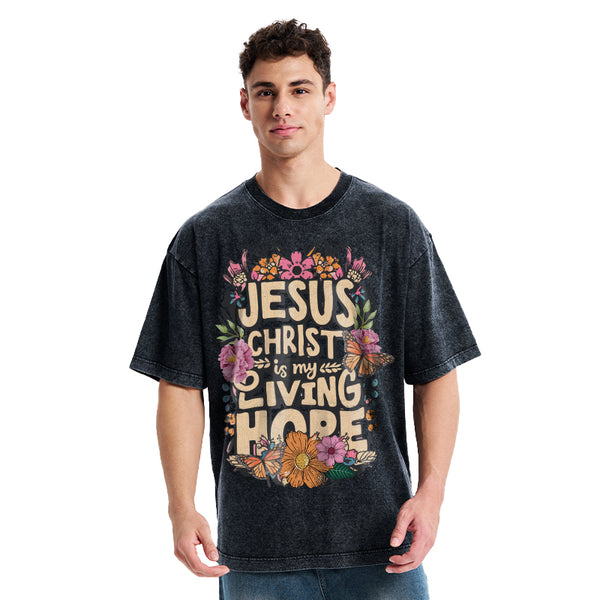 Living Hope Christian Washed T-Shirt