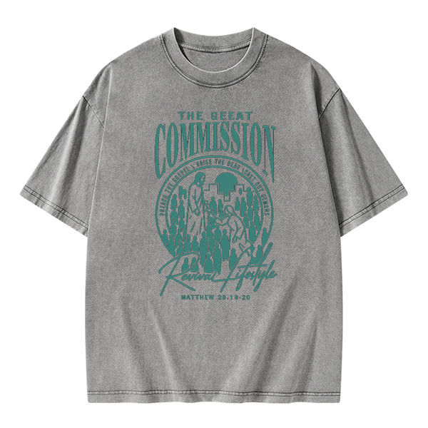 The Great Commission Revival Lifestyle Christian Washed T-Shirt