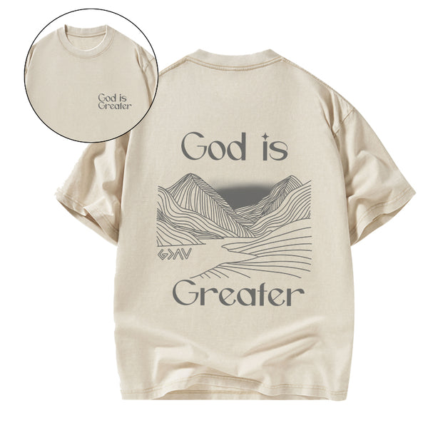 God Is Greater Christian Washed T-Shirt