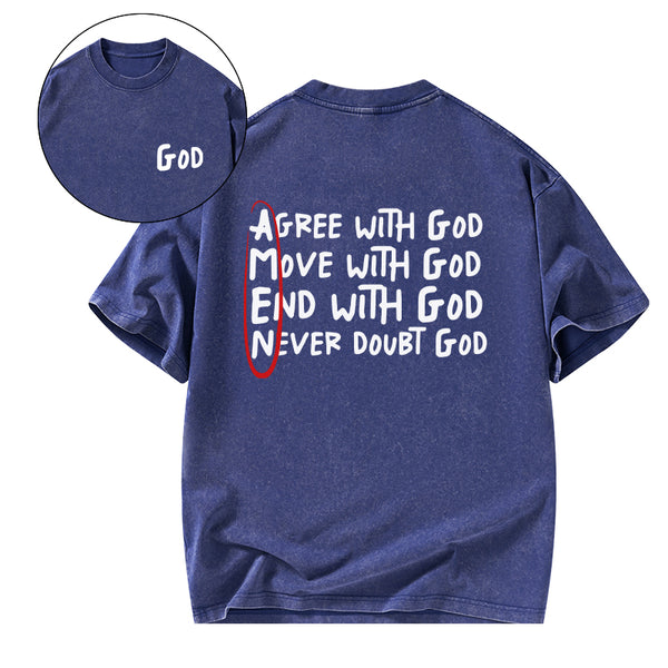 Amen Agree With God Christian Washed T-Shirt