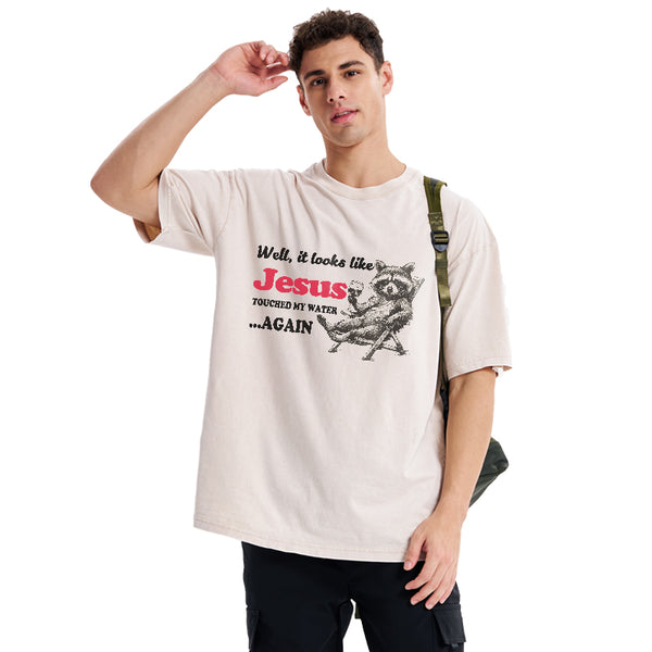 Jesus Touched My Water Again Christian Washed T-Shirt