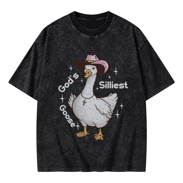 God's Silliest Goose Christian Washed T-Shirt