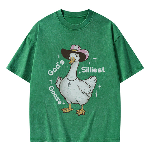 God's Silliest Goose Christian Washed T-Shirt