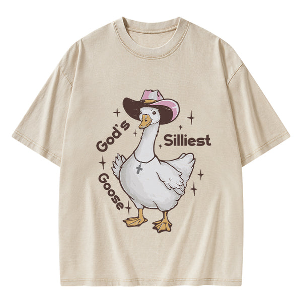 God's Silliest Goose Christian Washed T-Shirt