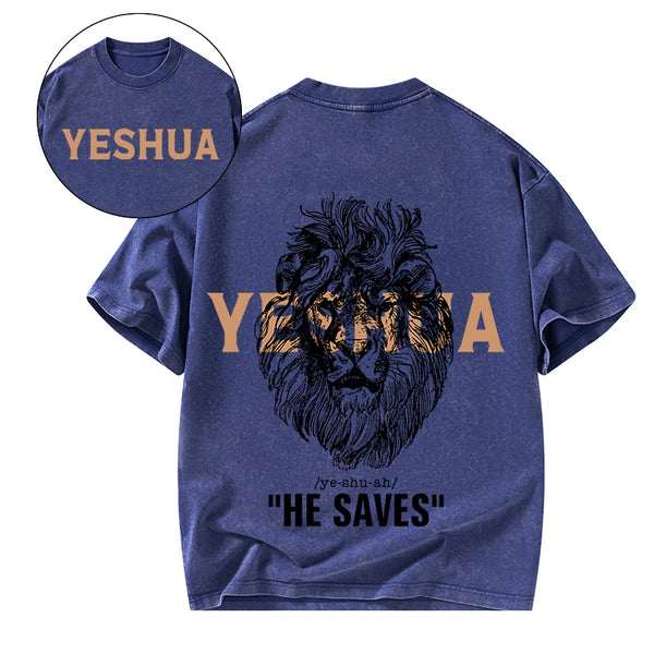 GC-WTSFK24090102 Yeshua He Saves Lion Christian T-Shirt