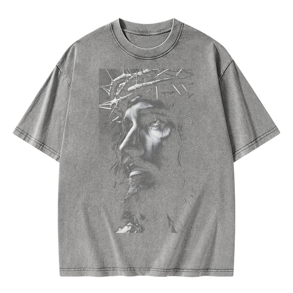 GC-WTSFK24112103 Jesus Christ Christian Washed T-Shirt