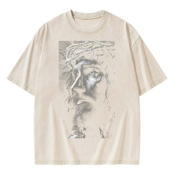 GC-WTSFK24112103 Jesus Christ Christian Washed T-Shirt