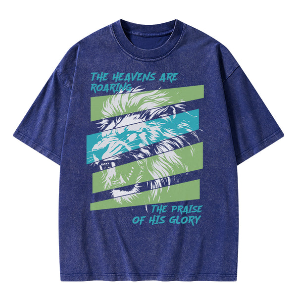 The Heavens Are Roaring Christian Washed T-Shirt