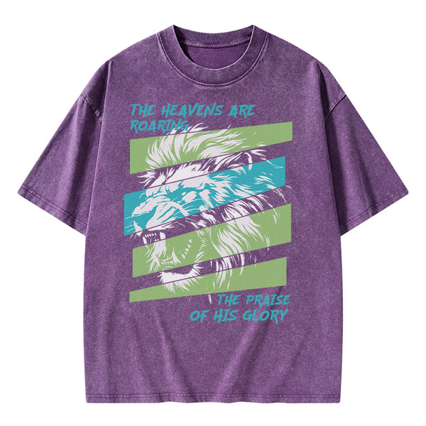 The Heavens Are Roaring Christian Washed T-Shirt