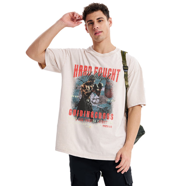 Hard Fought Hallelujah Boxing Christian Washed T-Shirt