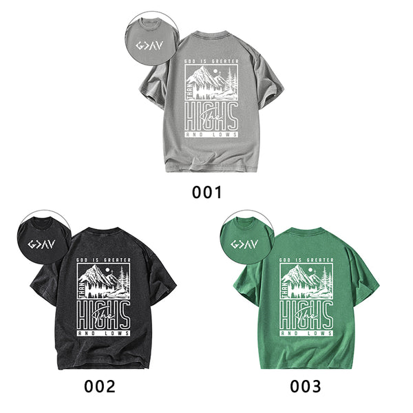 God Is Greater Christian Washed T-Shirt