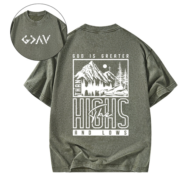 God Is Greater Christian Washed T-Shirt