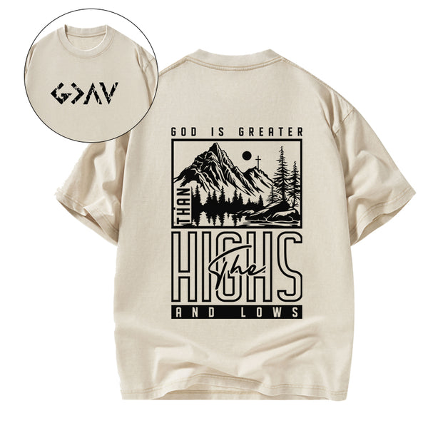 God Is Greater Christian Washed T-Shirt