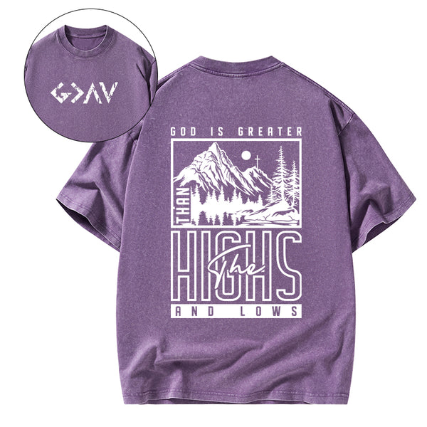 God Is Greater Christian Washed T-Shirt