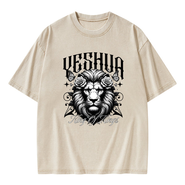 Yeshua King Of Kings Christian Washed T-Shirt