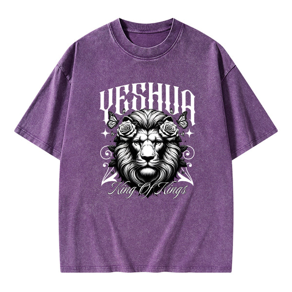 Yeshua King Of Kings Christian Washed T-Shirt