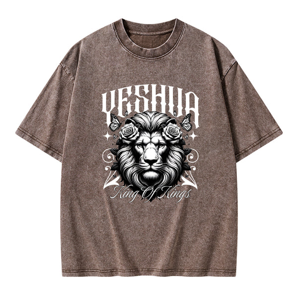Yeshua King Of Kings Christian Washed T-Shirt