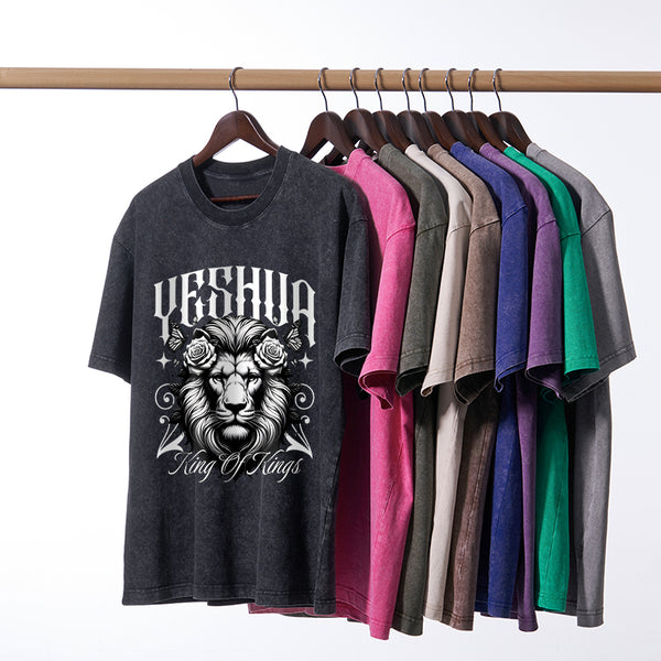 Yeshua King Of Kings Christian Washed T-Shirt