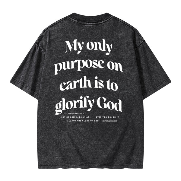 GC-WTSKNEW0011 My Only Purpose Christian Washed T-Shirt