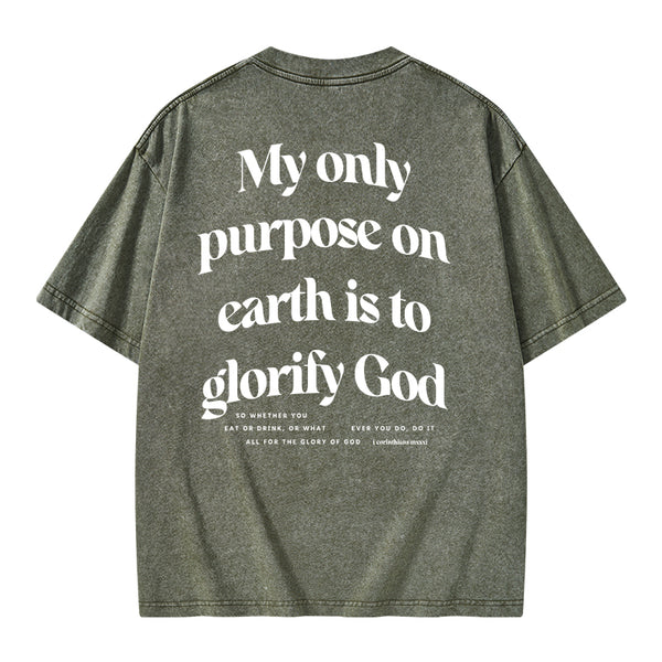 GC-WTSKNEW0011 My Only Purpose Christian Washed T-Shirt