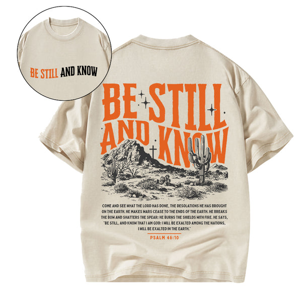 Be Still And Know Christian Washed T-Shirt
