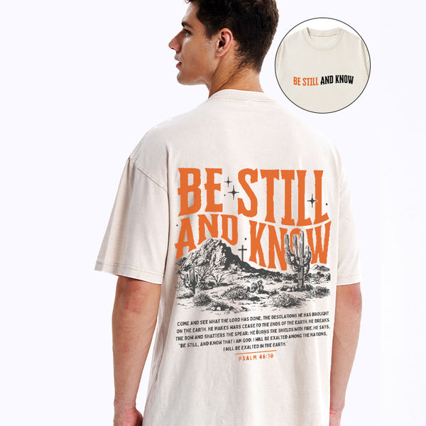 Be Still And Know Christian Washed T-Shirt