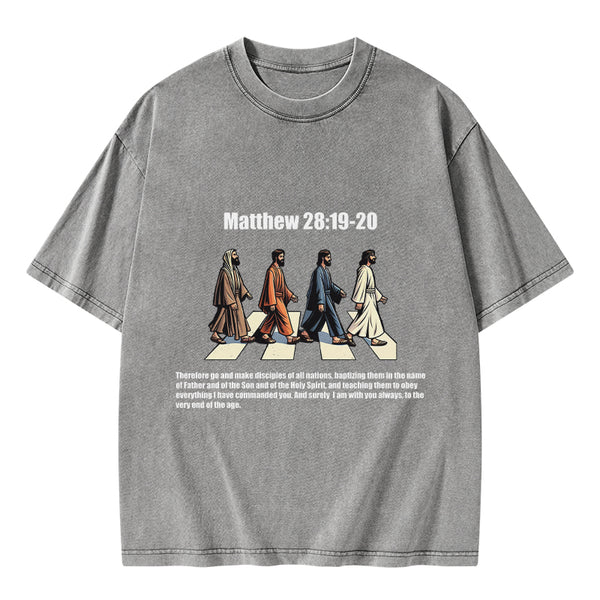 Go And Make Disciples Christian Washed T-Shirt