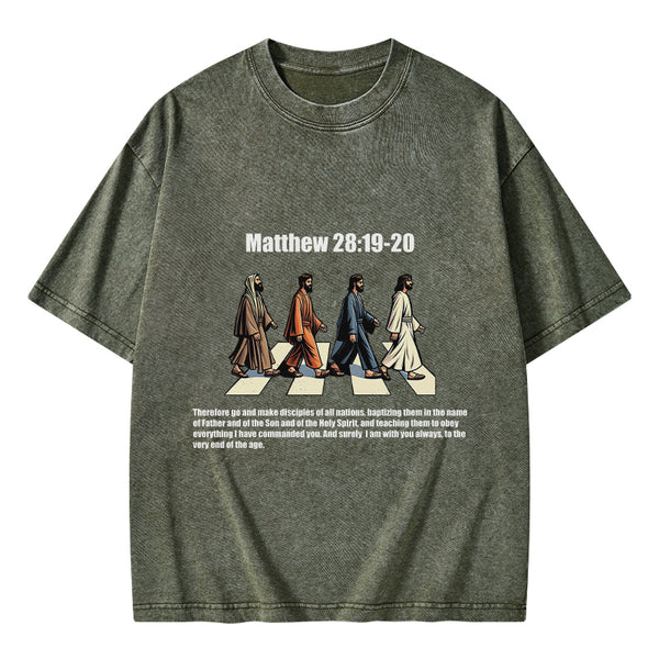 Go And Make Disciples Christian Washed T-Shirt