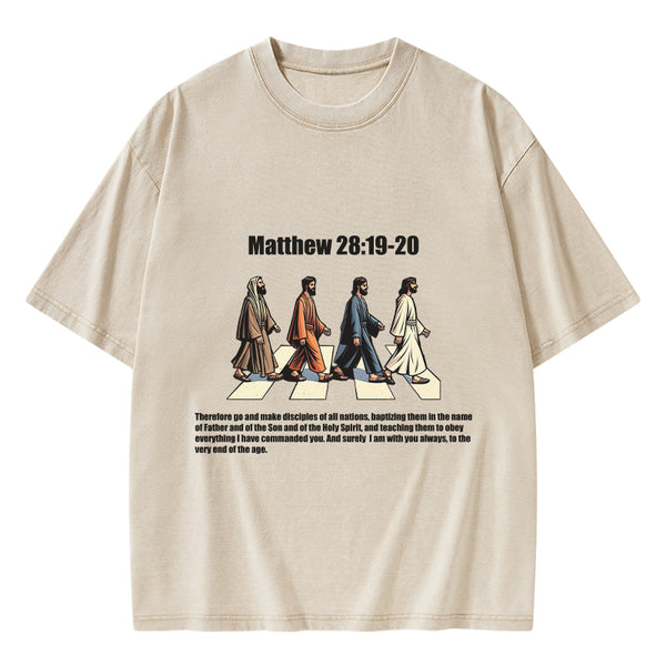 Go And Make Disciples Christian Washed T-Shirt
