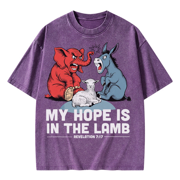 My Hope Is In The Lamb Christian Washed T-Shirt