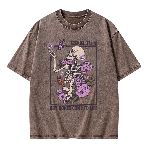 GC-WTSY0026 Dry Bones Come To Life Christian Washed T-Shirt
