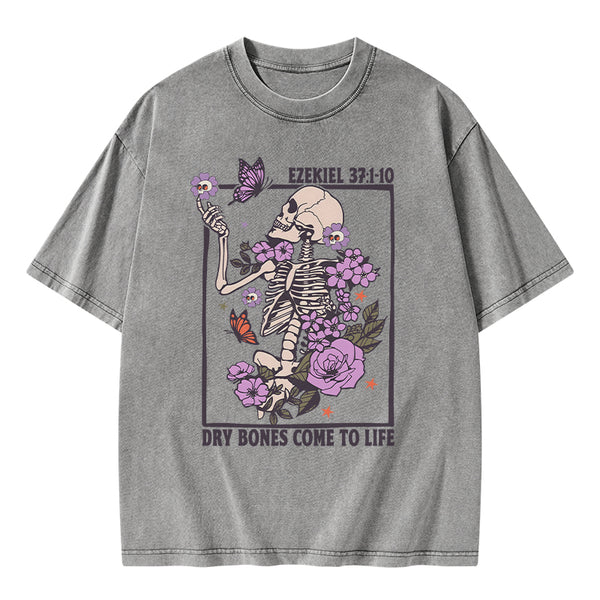 GC-WTSY0026 Dry Bones Come To Life Christian Washed T-Shirt