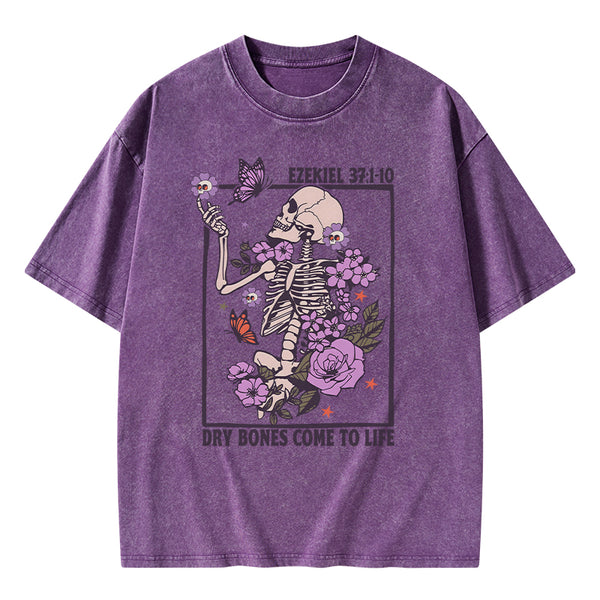 GC-WTSY0026 Dry Bones Come To Life Christian Washed T-Shirt