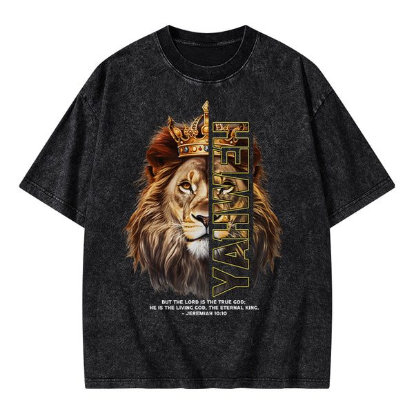 He Is The Living God Christian Washed T-Shirt