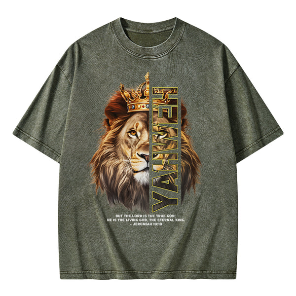 He Is The Living God Christian Washed T-Shirt