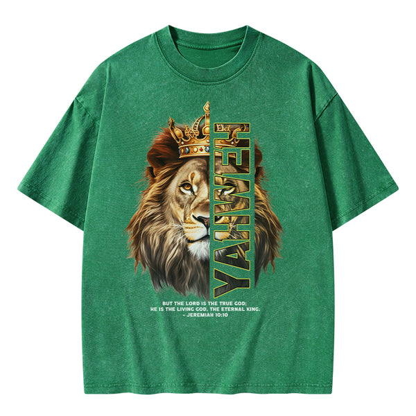 He Is The Living God Christian Washed T-Shirt