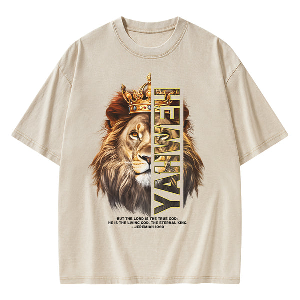 He Is The Living God Christian Washed T-Shirt
