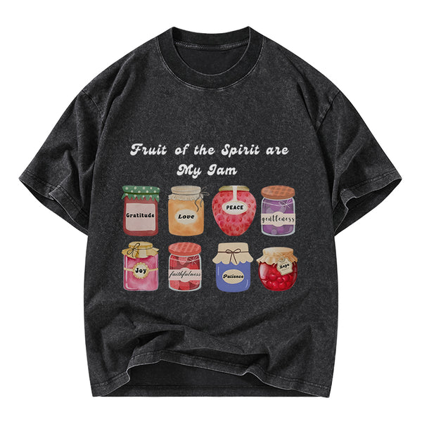 GC-WTSY067 Fruit Of The Spirit Are My Jam Christian Washed T-Shirt