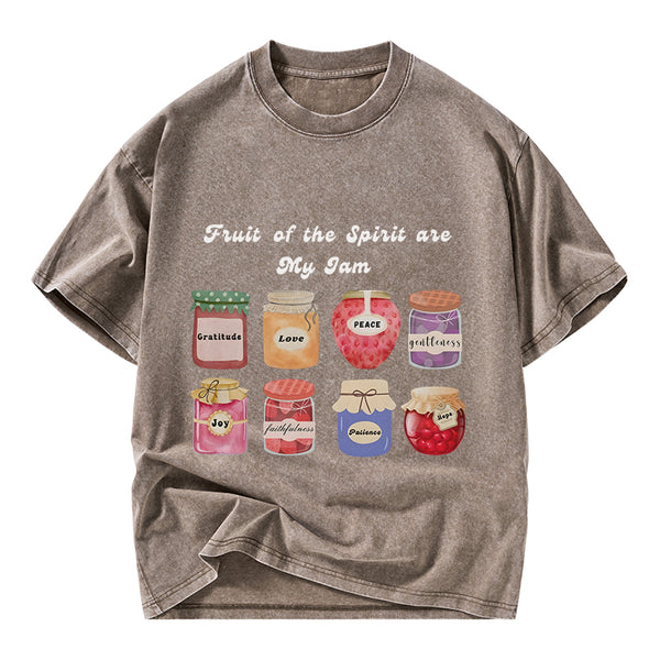 GC-WTSY067 Fruit Of The Spirit Are My Jam Christian Washed T-Shirt
