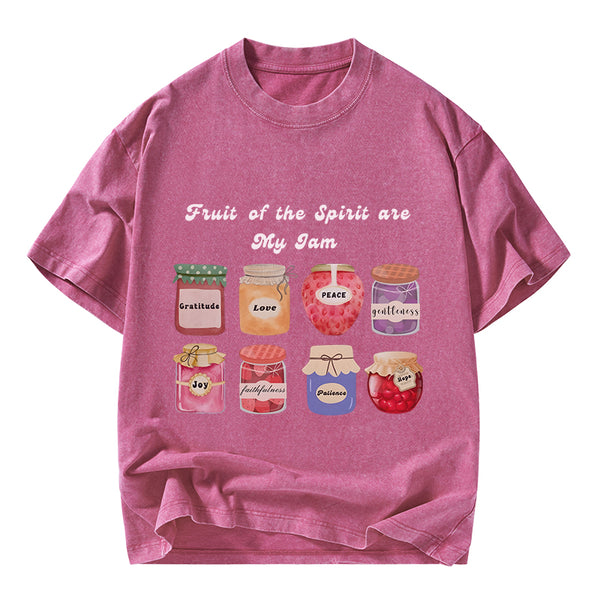GC-WTSY067 Fruit Of The Spirit Are My Jam Christian Washed T-Shirt