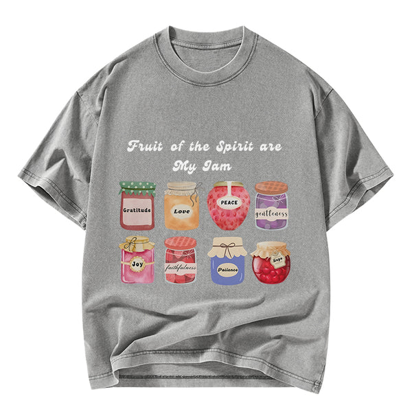 GC-WTSY067 Fruit Of The Spirit Are My Jam Christian Washed T-Shirt